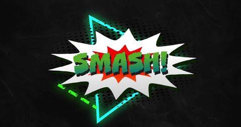 Vibrant Pop Art Typography Background with Neon Elements