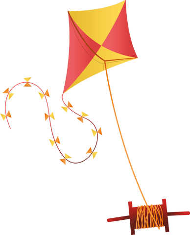 colorful red and yellow kite on transparent background illustration - Download Free Stock Videos Pikwizard.com