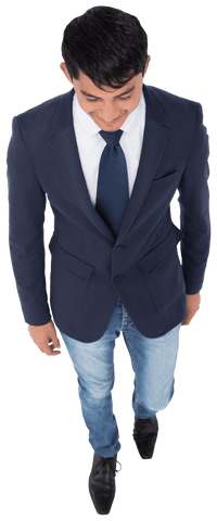 Transparent Businessman in Suit Walking with Confidence