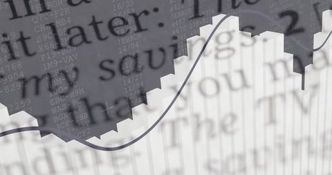 Stepped 3d bar chart rising with smooth trendline and blurred error code overlay