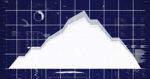 Futuristic infographic with mountain convergence