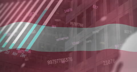 Financial Data Processing Overlapping Austrian Flag