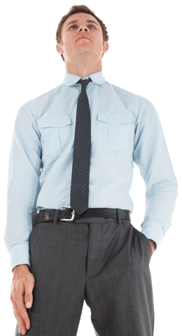 Transparent Businessman Standing in Professional Attire