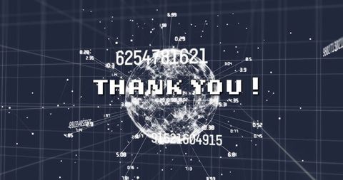 Thank You Text Over Digital Data Network Interface - Download Free Stock Images Pikwizard.com