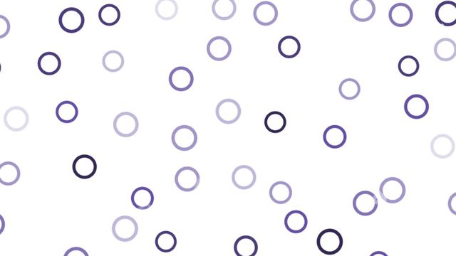 Animated circles pattern in various purple shades on white background. Ideal for use in digital art, graphic design projects, web backgrounds, wallpapers, and visually appealing interfaces. This animation creates a seamless and looping effect, making it perfect for presentations, websites, and video backgrounds where a clean, modern aesthetic is desired.