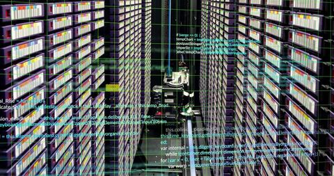 Advanced Data Processing with Industrial Technology Interface - Download Free Stock Images Pikwizard.com
