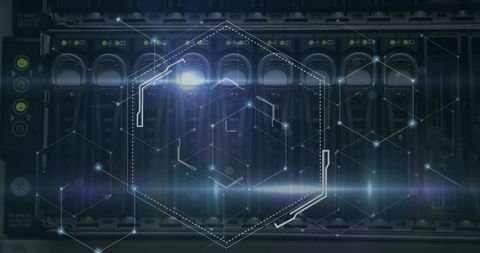 Digital Interface Concept with Server Room Movements - Download Free Stock Images Pikwizard.com