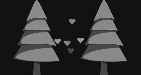 Animated Christmas Trees on Black Background