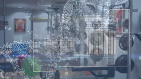 Digital Health Data Overlay on Modern Gym