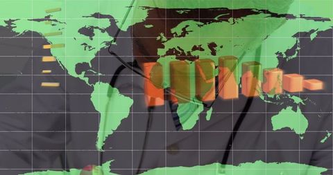 Global Financial Data Overlay on Doctor's Portrait