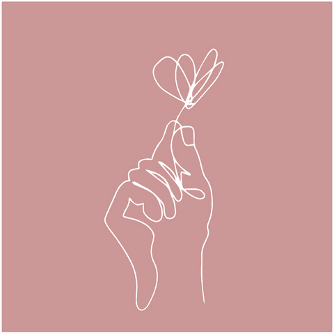 minimalist line art hand holding heart-shaped plant with transparent background - Download Free Stock Videos Pikwizard.com