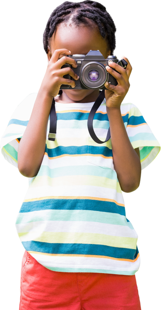 Transparent Background of Young Girl with Digital Camera - Download Free Stock Videos Pikwizard.com