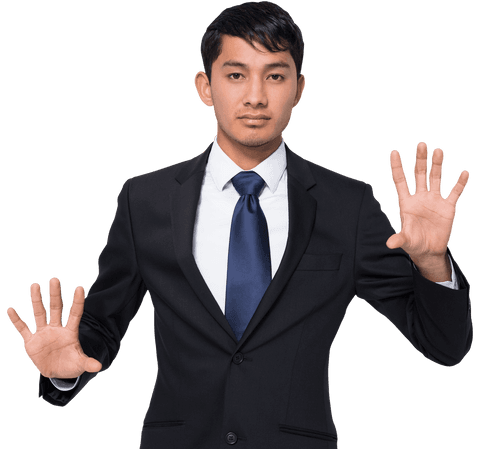transparent background: businessman engaging with virtual interface - Download Free Stock Videos Pikwizard.com