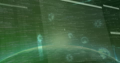 Futuristic DNA Strand Animation with Data Processing