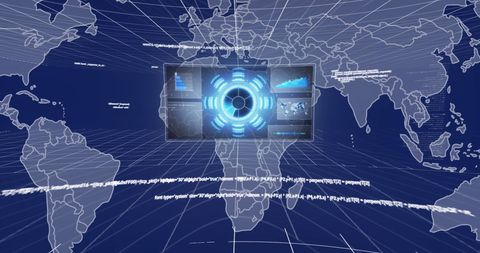 Futuristic Global Data Processing Technological Concept - Download Free Stock Images Pikwizard.com