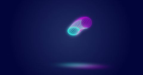 Neon circles movement in abstract digital art design