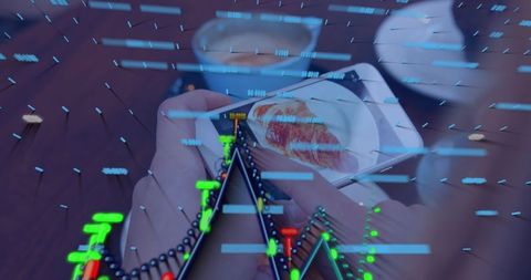 Digital Finance Overlay with Modern Lifestyle Elements