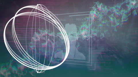 Futuristic Human Profile Interface with DNA Strand Animation