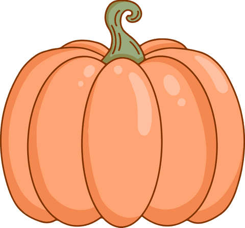 transparent whimsical autumn pumpkin illustration with curly stem - Download Free Stock Videos Pikwizard.com