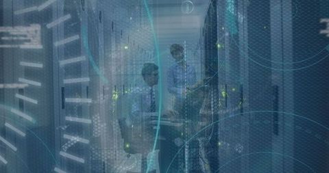IT Technicians Managing Server Racks in Advanced Datacenter - Download Free Stock Images Pikwizard.com
