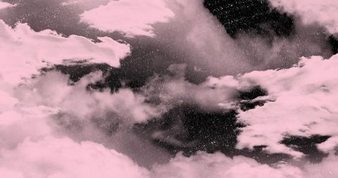 Ethereal Pink Clouds with Starry Background in Moody Sky
