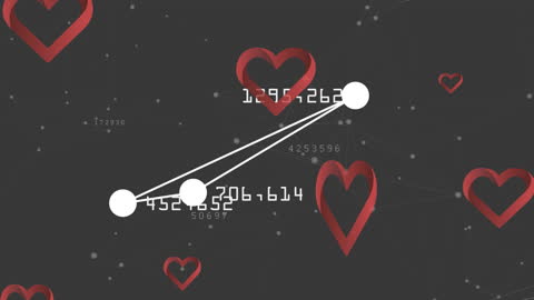 Heart-Shaped Network Connections on Black Background