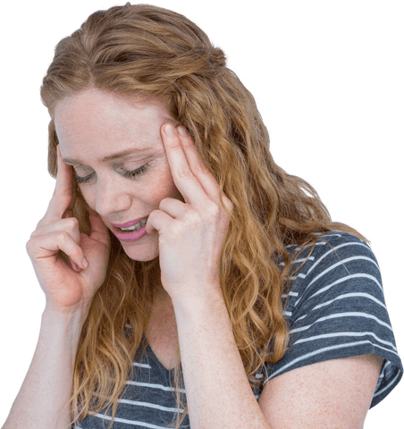 transparent woman experiencing stress with fingers on temples - Download Free Stock Videos Pikwizard.com