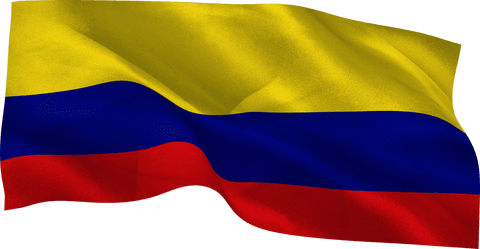 Transparent waving colombian flag illustration