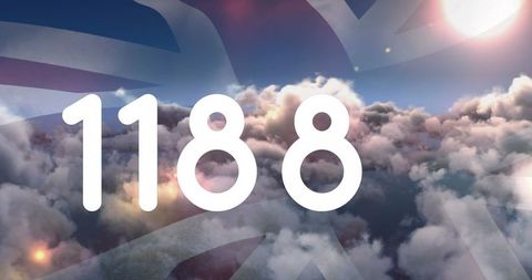Digitally Styled Number 1188 Over Scenic Clouds - Download Free Stock Images Pikwizard.com