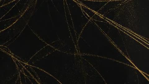 Golden Sparkling Strands in Abstract Digital Art