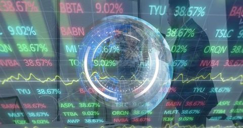 Traders Utilizing Holographic Technology in High-Tech Trading Room