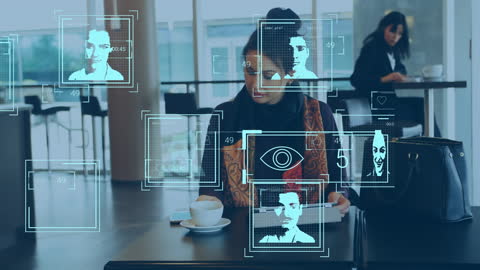 Digital Networking Interface in Modern Office Setting