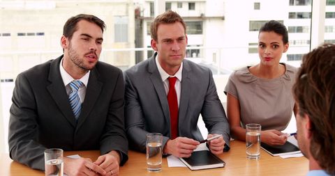 Corporate Panel Interview with Serious Professionals - Download Free Stock Images Pikwizard.com
