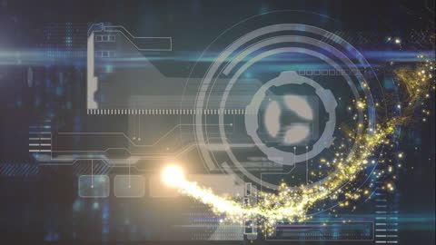 Futuristic Digital Interface with Dynamic Light Elements