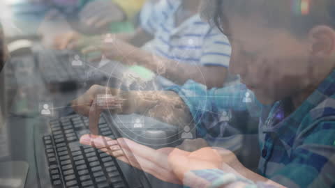 Innovative Boy Exploring Futuristic Technology in a Virtual World