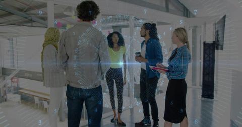 Creative team brainstorming in modern loft office