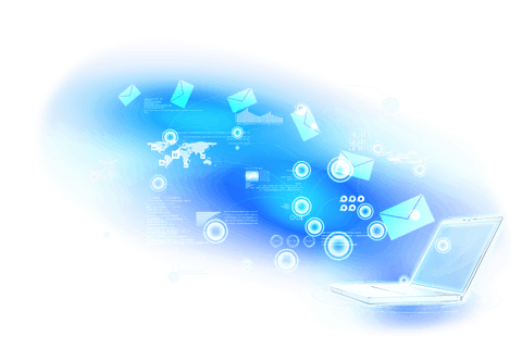 laptop with envelopes on transparent background symbolizing network communication - Download Free Stock Videos Pikwizard.com