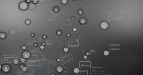 Digital communication network with user icons