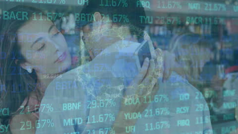 Financial Data Visualization with Smartphone Overlay