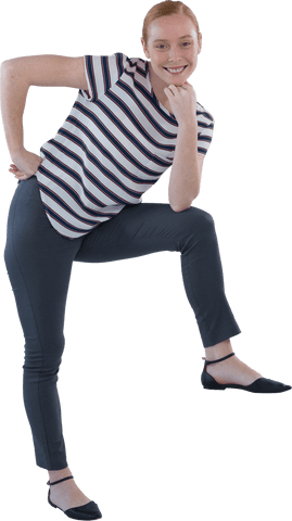 Portrait of Caucasian Woman Smiling on Transparent Background