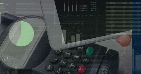 Financial Data Processing with Smartphone and Terminal - Download Free Stock Images Pikwizard.com