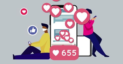 Abstract Illustration of Social Media Interaction and Connectivity