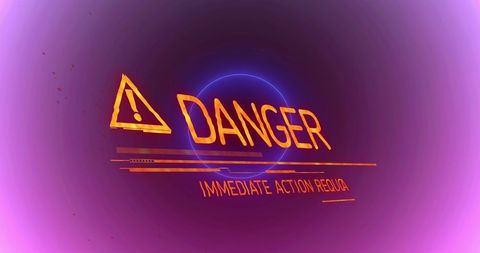 Danger warning purple interface background illustration
