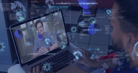 Connecting Remotely with Virtual Host and Interactive Data Overlays on Laptop Screen