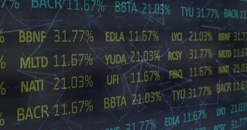 Digital Financial Data with Network Connections Overlay