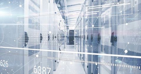 Futuristic data center network infrastructure technology background