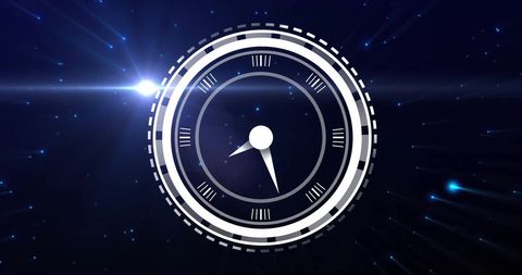 Holographic Clock Illustration with Abstract Light Flare - Download Free Stock Images Pikwizard.com