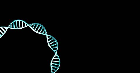 Digital Spiral DNA Strand Against Black Background