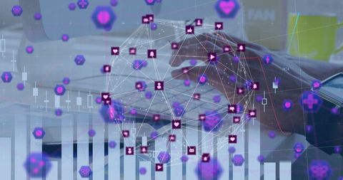 Innovative Financial Data Processing with Network Connections - Download Free Stock Images Pikwizard.com