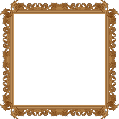 Ornate transparent frame with carved leaf motif